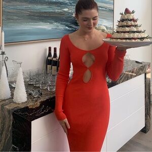 SIR the label x Yan Yan Chan Red Cut-Out Dress